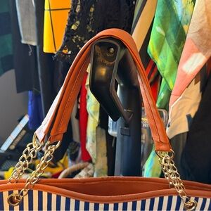 Striped Orange Women's Bag